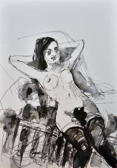 Print of Fine Art Nude Drawings by Joanna Bozek