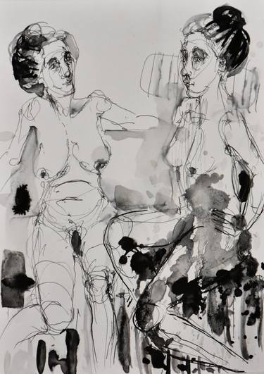 Print of Fine Art Nude Drawings by Joanna Bozek