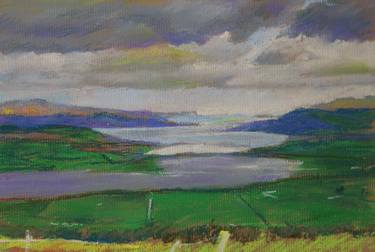 Lough Swilly from the Grainan Pastel on Coloured Paper thumb