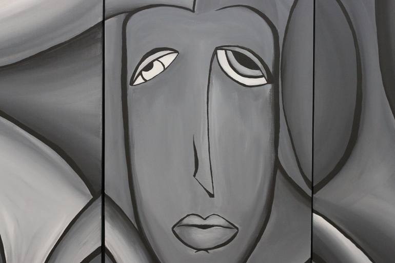 Original Abstract Expressionism People Painting by Roxana Patricia Nita