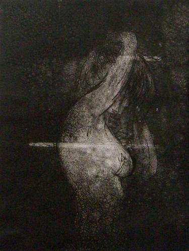 Print of Expressionism Nude Printmaking by Miguel Esquivel Kuello
