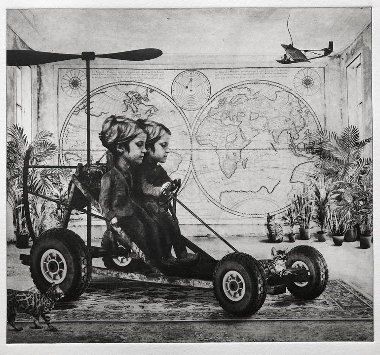 Original Surrealism Transportation Printmaking by Jaco Putker