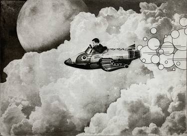 Original Surrealism Aeroplane Printmaking by Jaco Putker