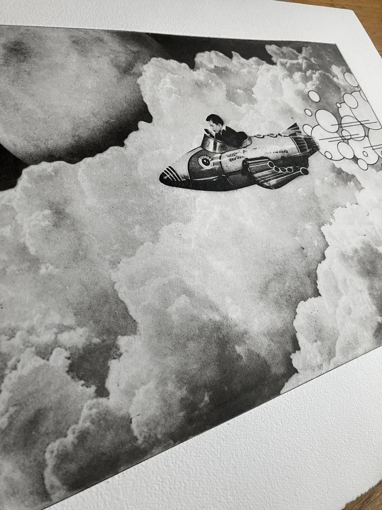 Original Surrealism Aeroplane Printmaking by Jaco Putker
