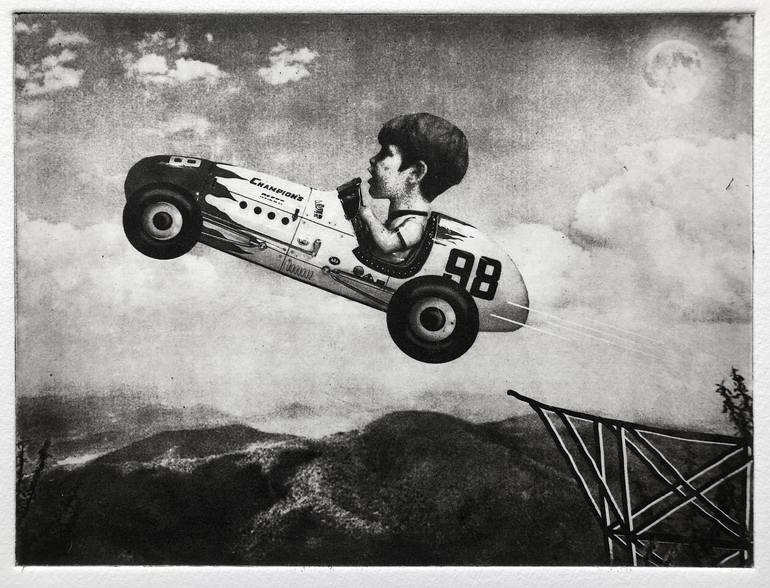 Original Surrealism Car Printmaking by Jaco Putker