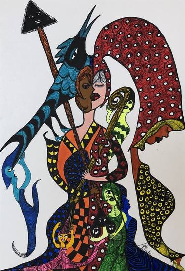 Original Contemporary Women Drawing by Aconcha Havana Cuba