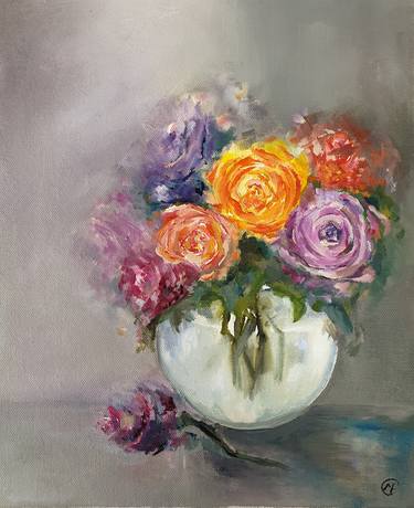Original Fine Art Floral Paintings by Michelle Mc Goldrick