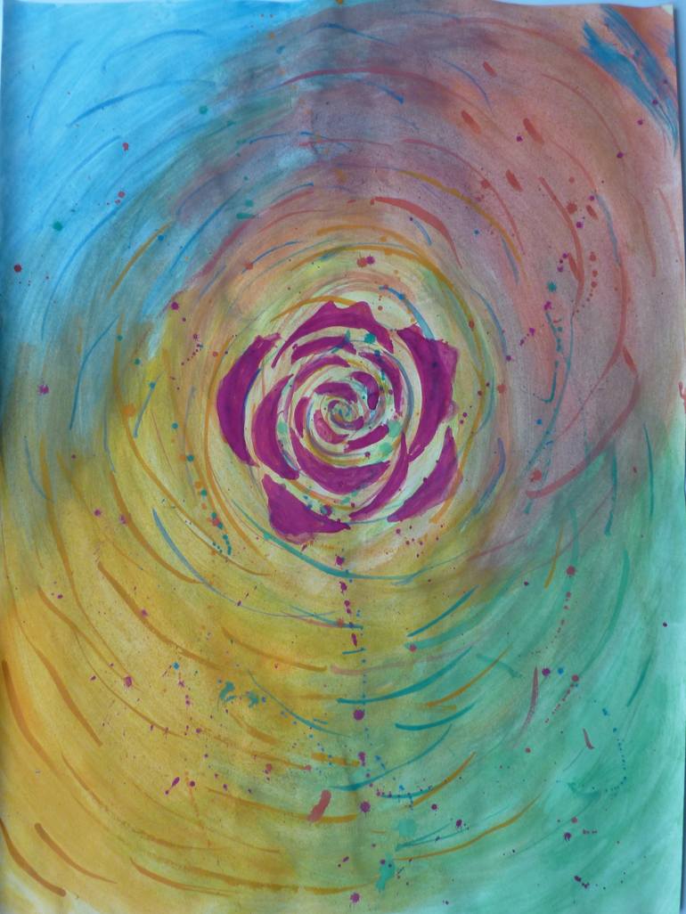 Rose in Vortex Painting by Tui Sada | Saatchi Art