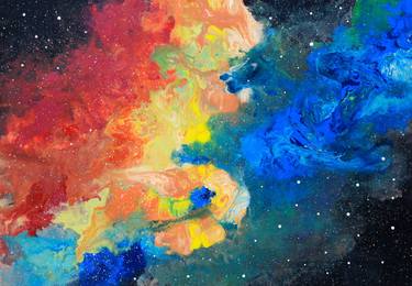 Original Abstract Expressionism Outer Space Paintings by Tui Sada