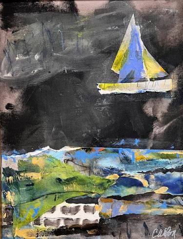 Original Abstract Landscape Collage by Cheryl Wilson