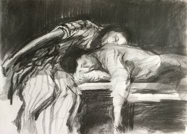 Original Figurative Family Drawings by Asavei Pietraru Ana