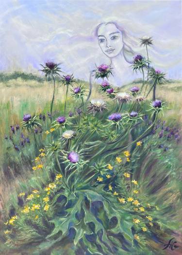 Original Conceptual Floral Painting by Alla Gorelik