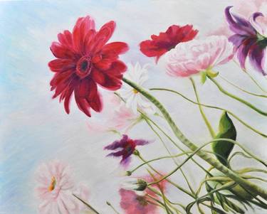 Print of Realism Floral Paintings by Alla Gorelik