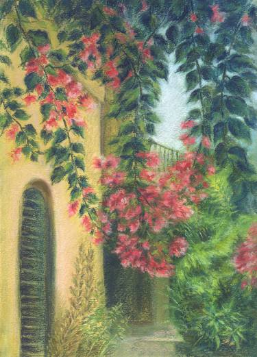 Picturesque Patio_pastel Painting thumb