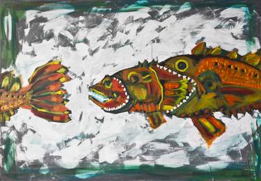 Print of Expressionism Fish Paintings by Tomasz Staszewski