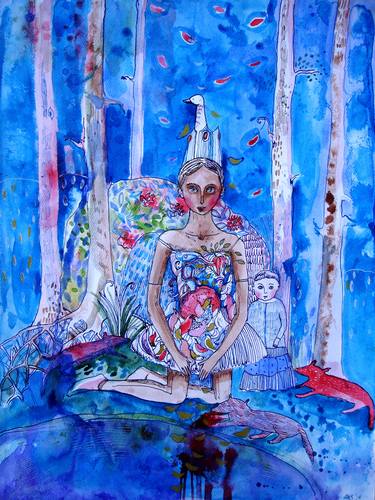 Original Surrealism Women Paintings by Aurelija Kairyte-Smolianskiene