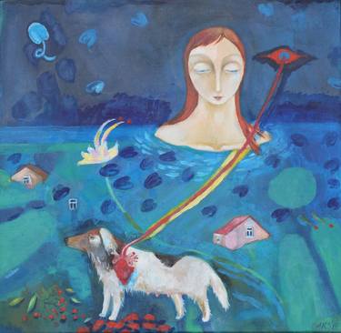 Original Surrealism Animal Paintings by Aurelija Kairyte-Smolianskiene
