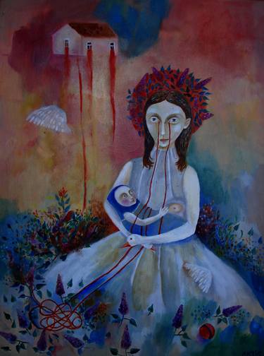 Print of Surrealism Love Paintings by Aurelija Kairyte-Smolianskiene