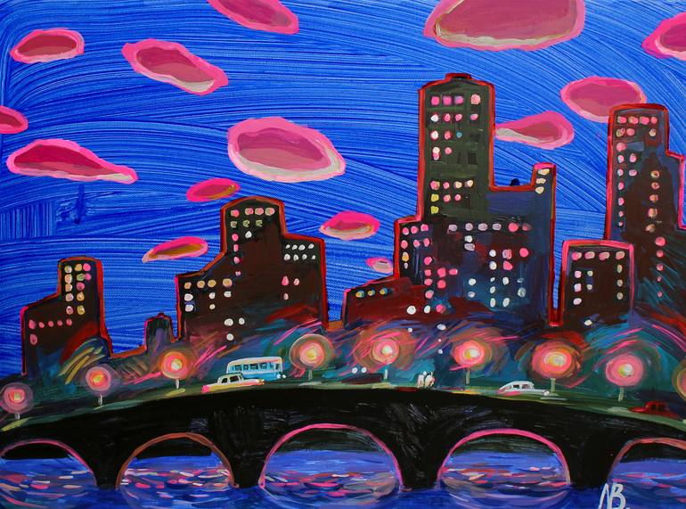 City Night Lights Abstract