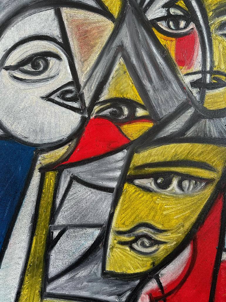 Original Abstract People Painting by Mario Henrique
