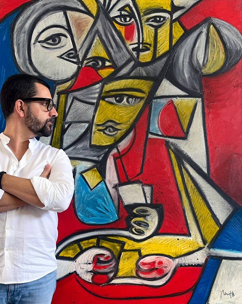 Original Abstract People Painting by Mario Henrique