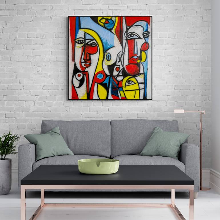 Original Abstract People Painting by Mario Henrique