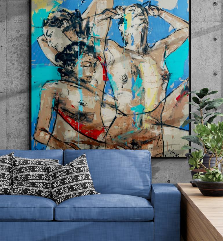 Original Expressionism People Painting by Mario Henrique