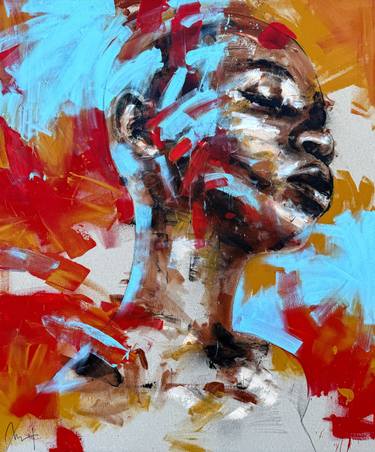 Original Expressionism Portrait Painting by Mario Henrique