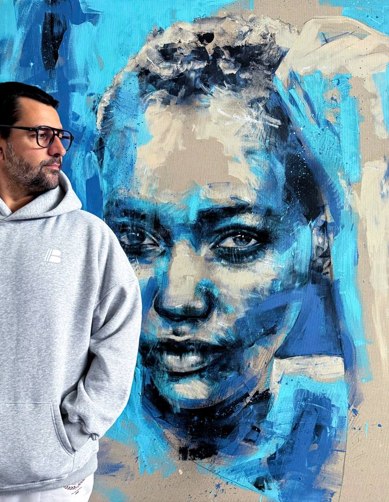 Original Expressionism Portrait Painting by Mario Henrique
