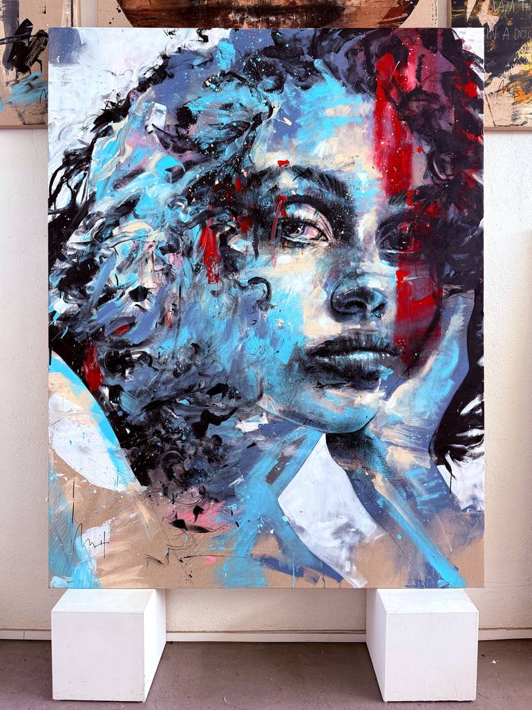 Original Expressionism People Painting by Mario Henrique