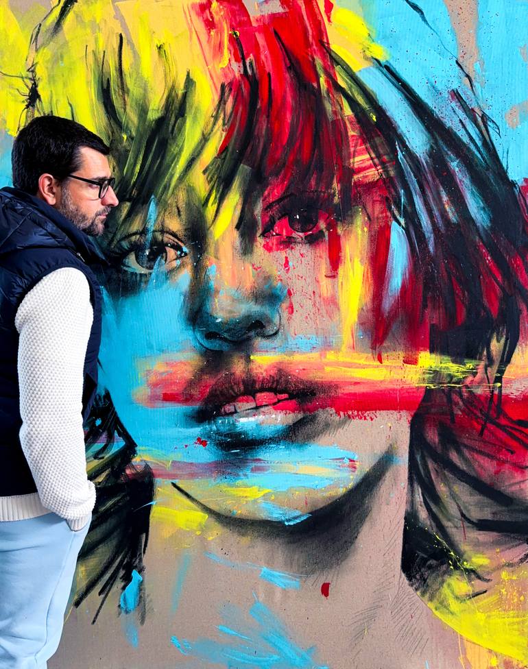 Original Expressionism People Painting by Mario Henrique