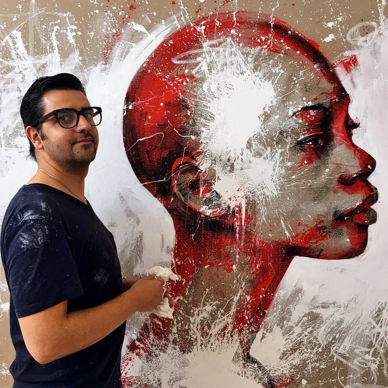 Original Expressionism People Painting by Mario Henrique