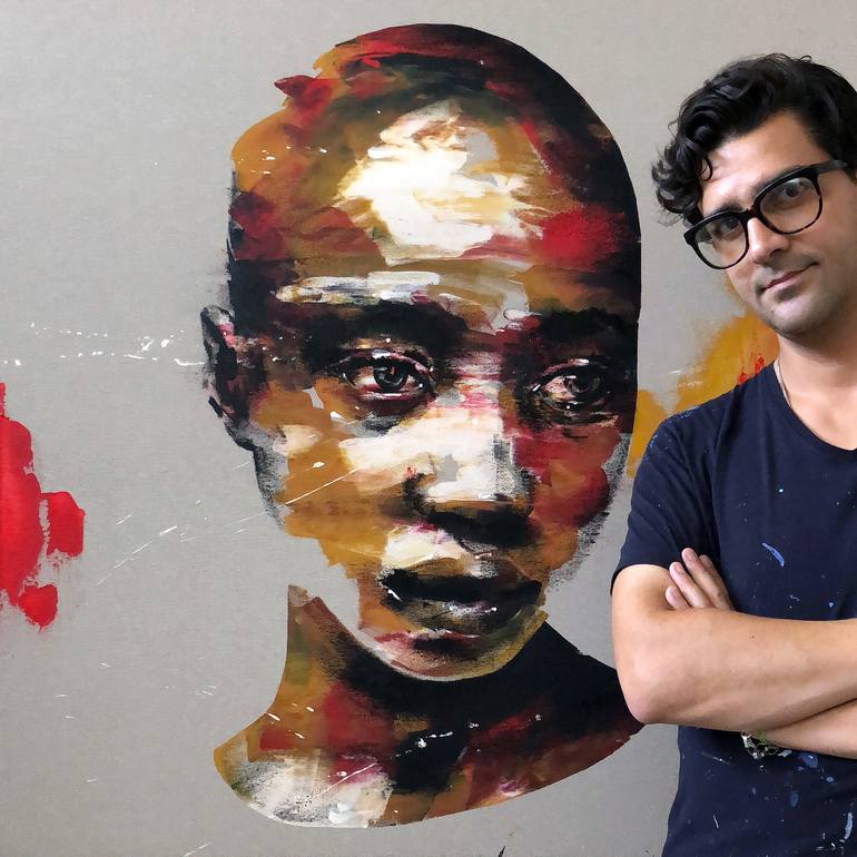 Original Modern Portrait Painting by Mario Henrique