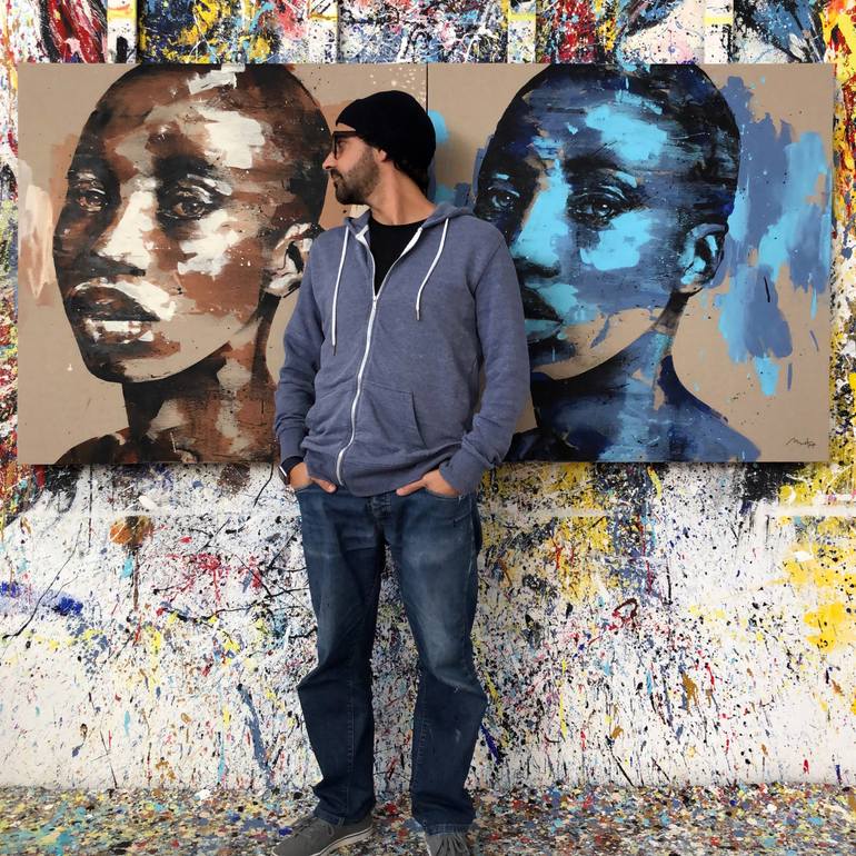 Original Expressionism People Painting by Mario Henrique