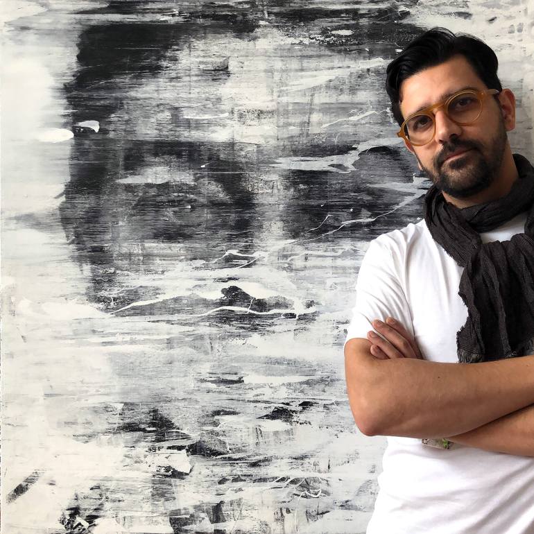 Original Abstract Expressionism People Painting by Mario Henrique