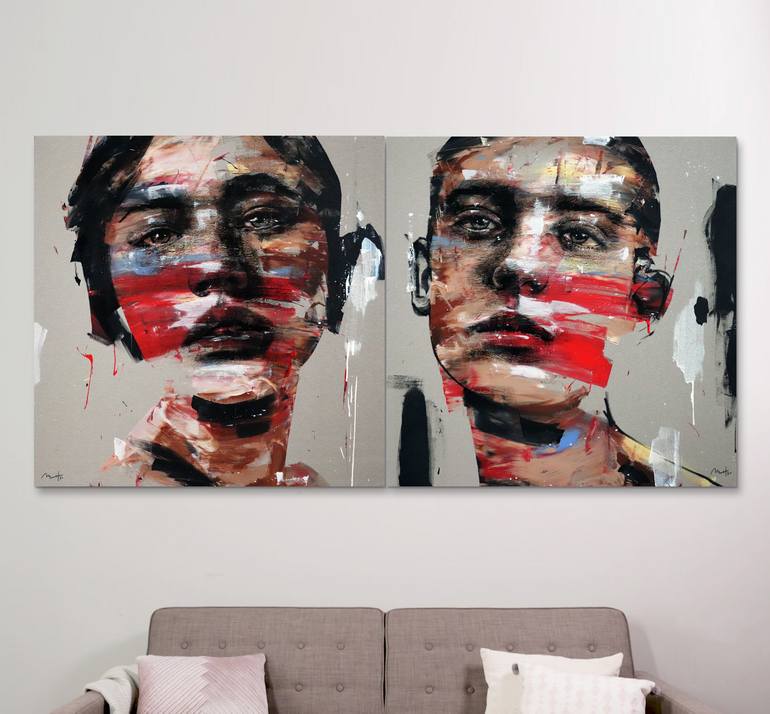 Original Expressionism People Painting by Mario Henrique