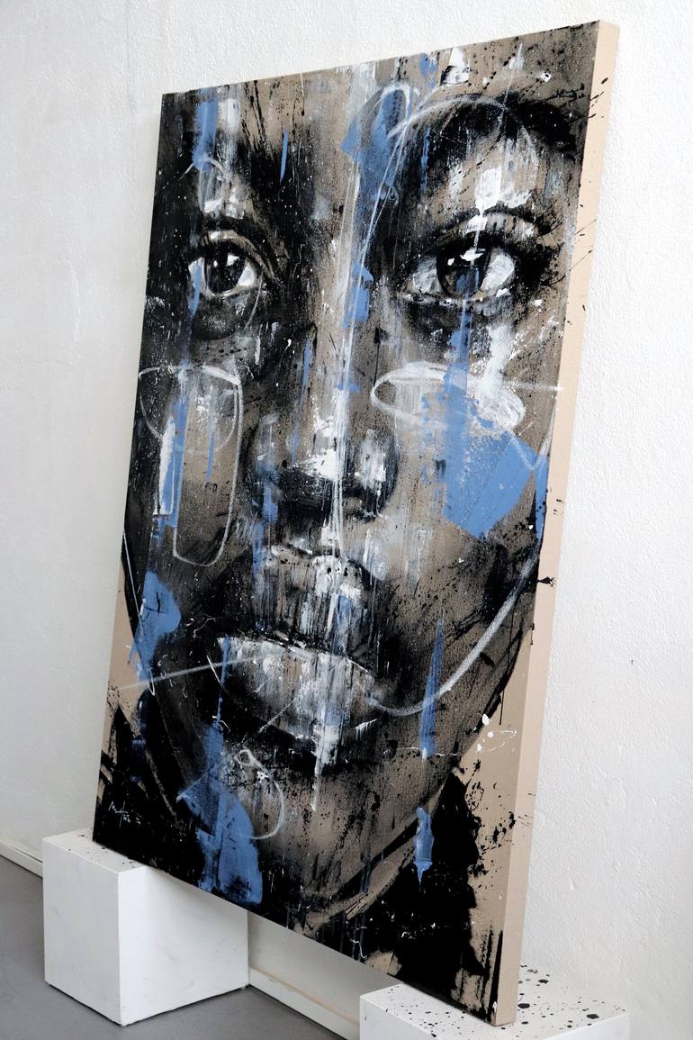 Original Expressionism People Painting by Mario Henrique
