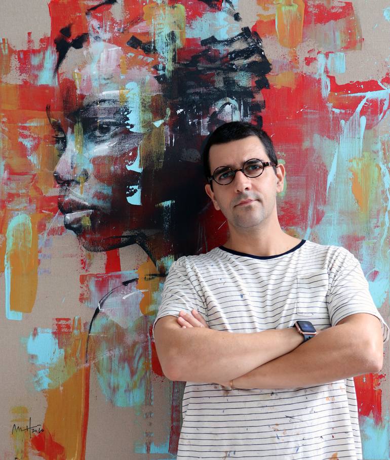 Original Expressionism People Painting by Mario Henrique