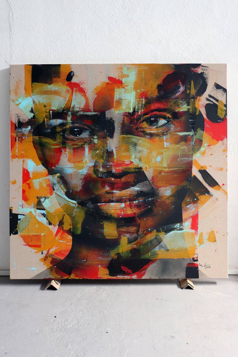 Original Abstract Portrait Painting by Mario Henrique
