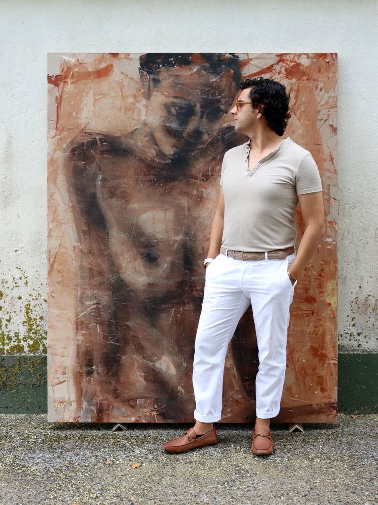 Original Expressionism People Painting by Mario Henrique