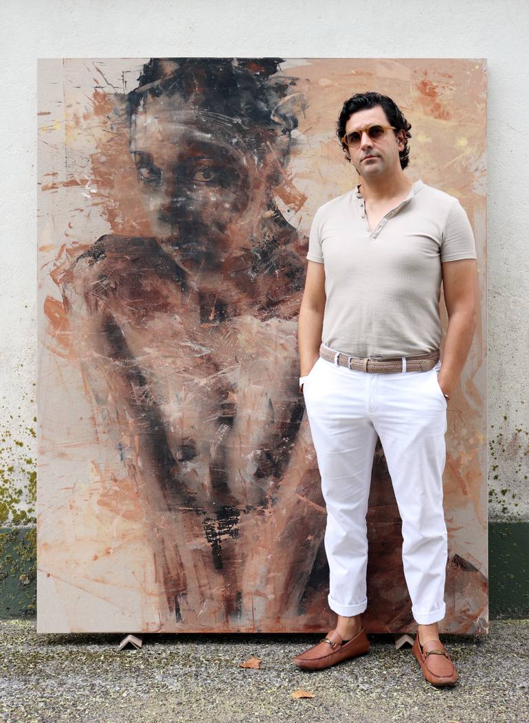 Original Expressionism People Painting by Mario Henrique