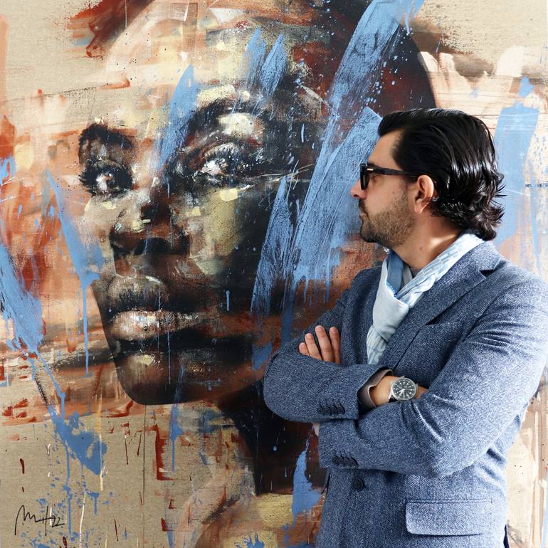 Original Expressionism People Painting by Mario Henrique