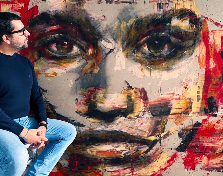 Original Expressionism People Painting by Mario Henrique