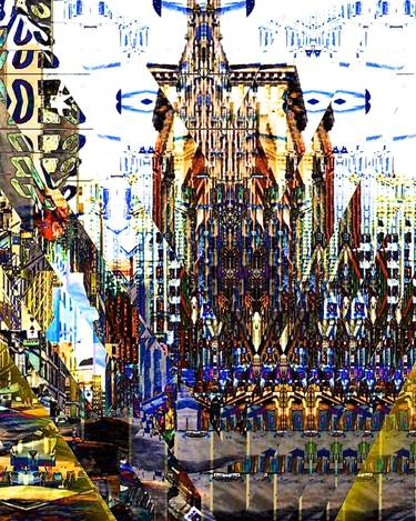 Original Abstract Cities Collage by Theda Sandiford