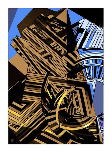Original Abstract Expressionism Geometric Digital by JACEK TOFIL