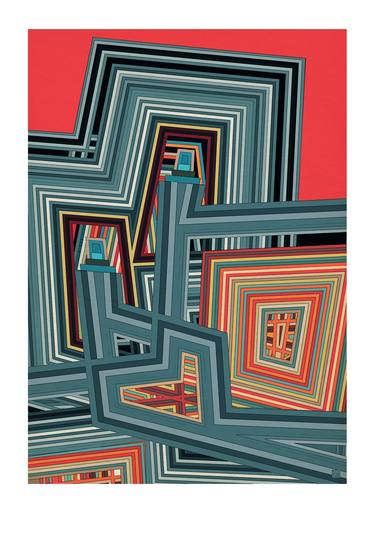 Original Abstract Geometric Digital by JACEK TOFIL