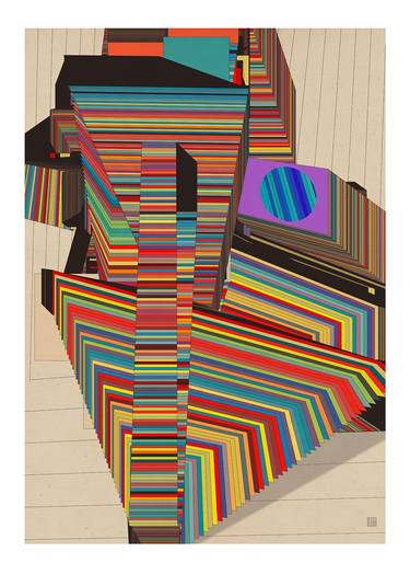 Print of Abstract Geometric Digital by JACEK TOFIL