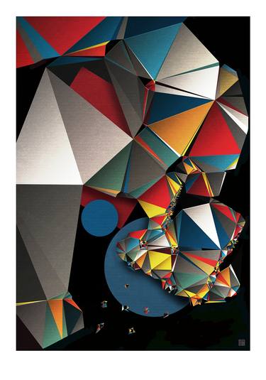 Original Abstract Expressionism Geometric Digital by JACEK TOFIL