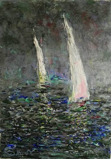 Print of Fine Art Boat Paintings by Leo Baxiner