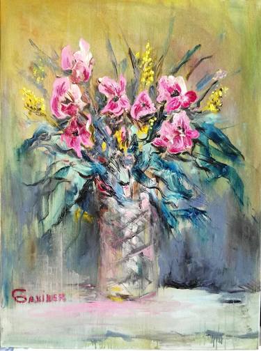 Print of Modern Floral Paintings by Leo Baxiner